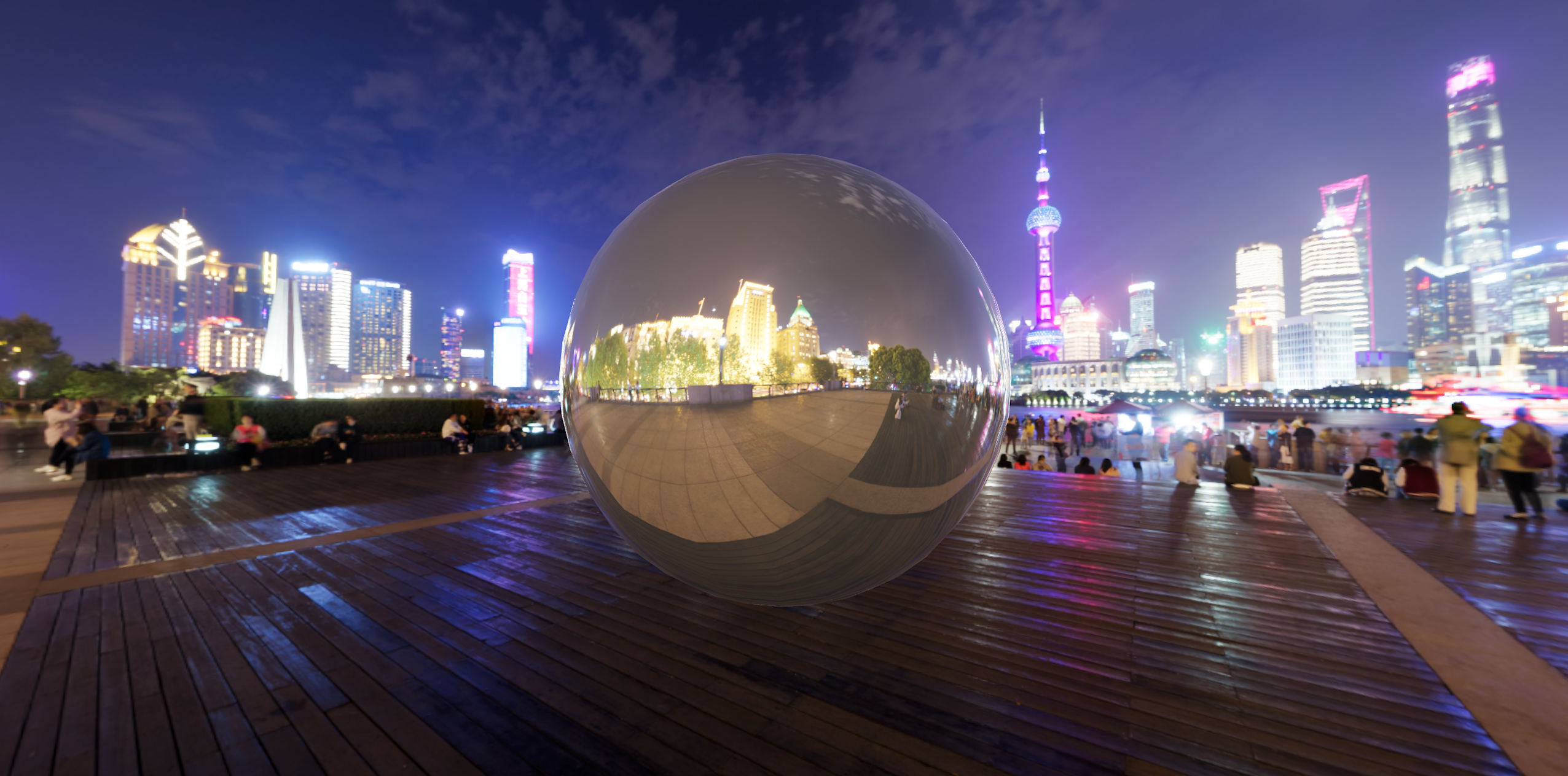 Background reflection on sphere